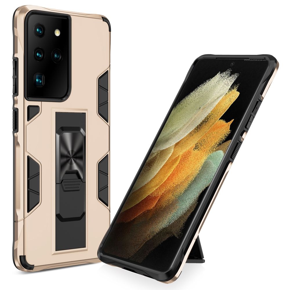For Samsung Galaxy S21 / Galaxy S21 5G Heavy Impact Resistant Military Bracket Armor Series [Support Magnetic Car Mount] Protective Case  Cover
