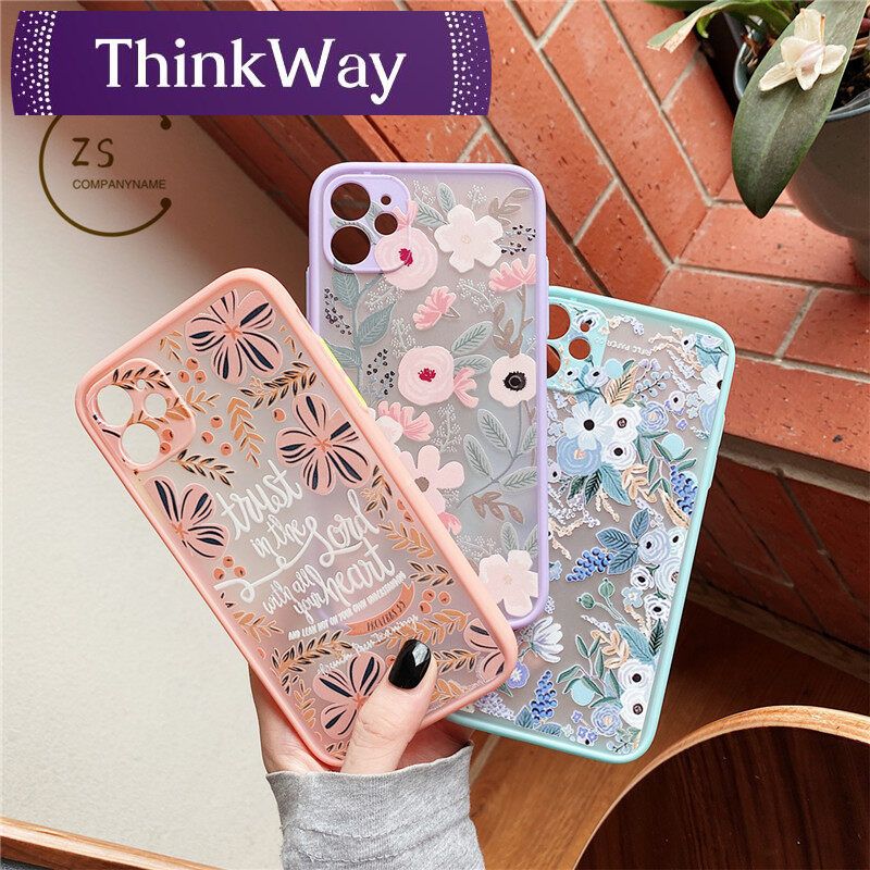 Casing Floral Casing Realme 8 Pro Realme 7 Pro Realme C25 Realme C17 C11 1 C12 C3 Realme C2 C1 Realme 6 6i 5 5i 5S Tulip Flower Shockproof Matte Camera Protection Phone Cover ZhongSheng
