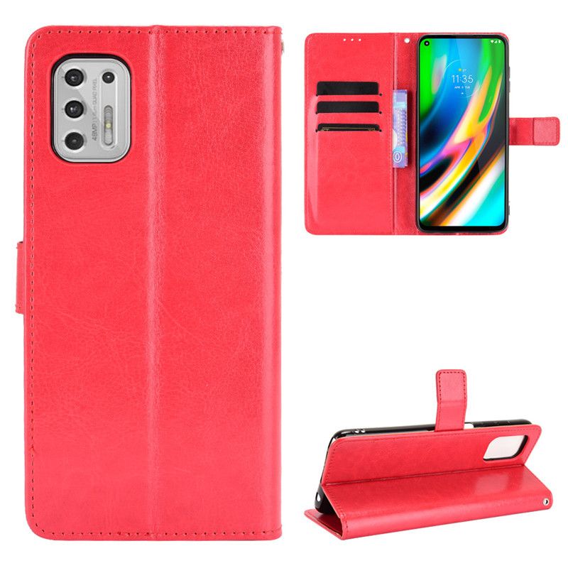 Holster Flip Stand Wallet Crazy Horse PU Leather Case For Motorola Moto G Stylus (2021) Cover