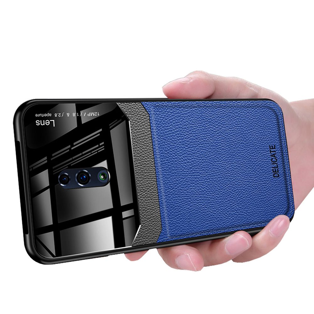 Case For OPPO Reno Leather Mirror Tempered Glass Shockproof Phone Back Cover