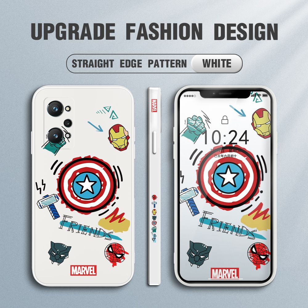Jizetin for Realme GT Neo2 Back Cover Hero Props Side Design Liquid Silicone Phone Case Soft Full Camera Protect Phone Cases