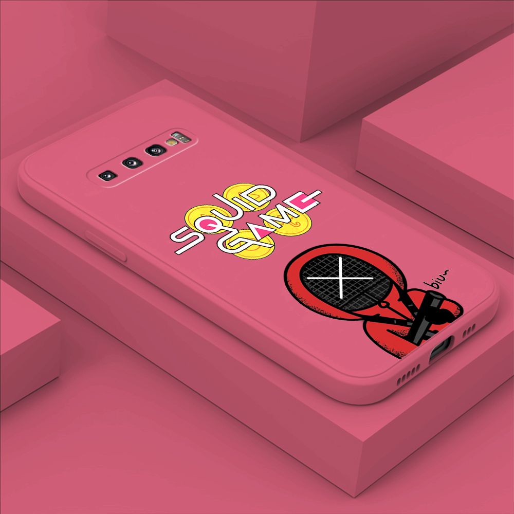 ZeroQiQi for Samsung Galaxy S10 Case Fashion Cartoon Electric Baton Judge Role Phone CoverSquare Liquid Silicone Trend Phone Case