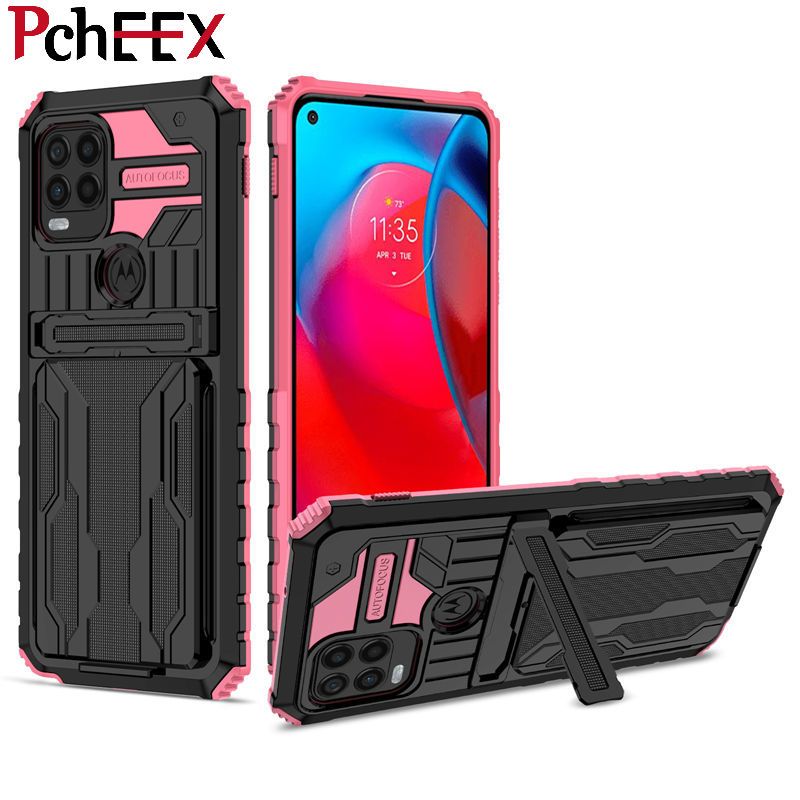 For Moto G Stylus 5G Phone Case Armor Hard Military Grade Bumper Slot Card Kickstand Cover