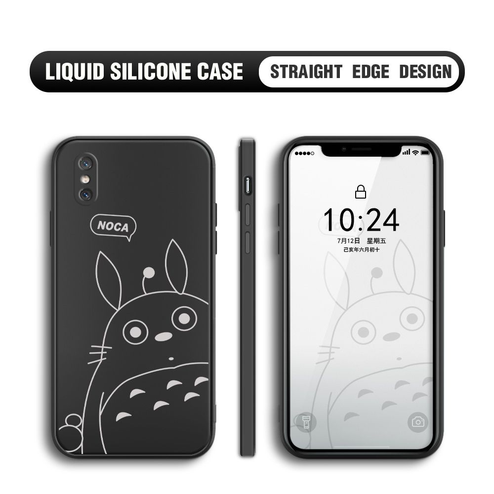 BILI for Xiaomi 8 Pro Back Cover Lovely Totoro Multicolor Liquid Silicone Phone Case Soft Square Lens Protection Phone Cases