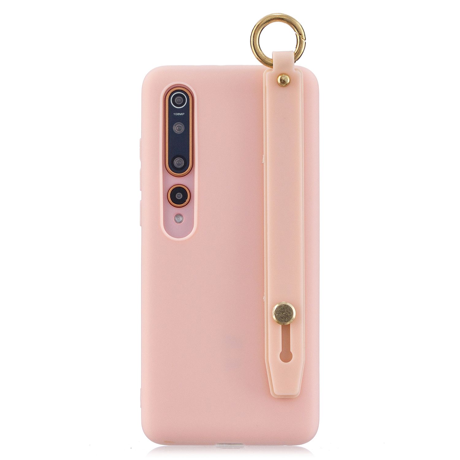 For XIAOMI 10 Mobile Phone Cover Matte PU Shell with Wrist Rope All-round Protection Case Anti-scratch Shockproof Style