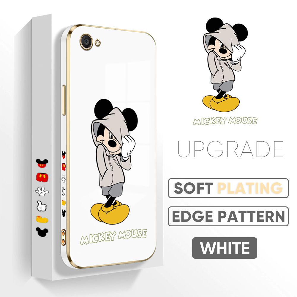 TA for Vivo X9 / X9S / V5 Plus Back Cover + Free Lanyard Handsome Mouse Luxury 6D Plating Case Side Pattern Soft Silicone Square Phone Cases