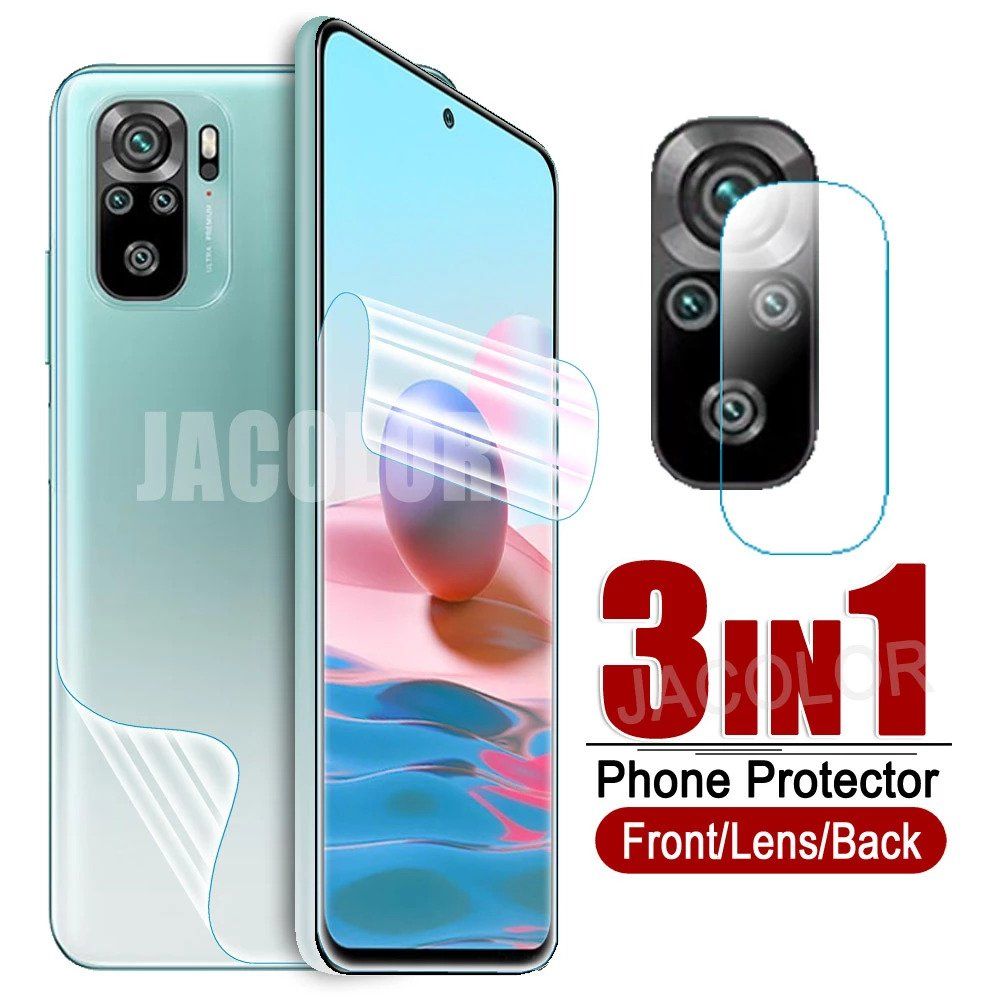 3 in 1 Combo Pack of Matte Screen Ceramic Protector, Camera Lens Protector and Back Poly for Xiaomi Redmi Note 10 Pro, Redmi Note 10 Pro Max and Redmi Note 10