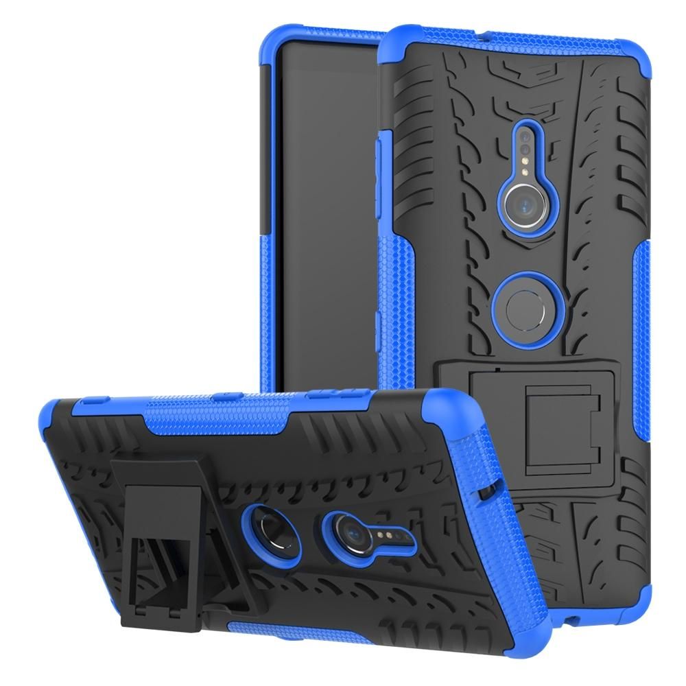 Heavy Duty Armor Tough Hybrid Shockproof Dual Layer Kickstand Protective Case Cover For Sony Xperia XZ3