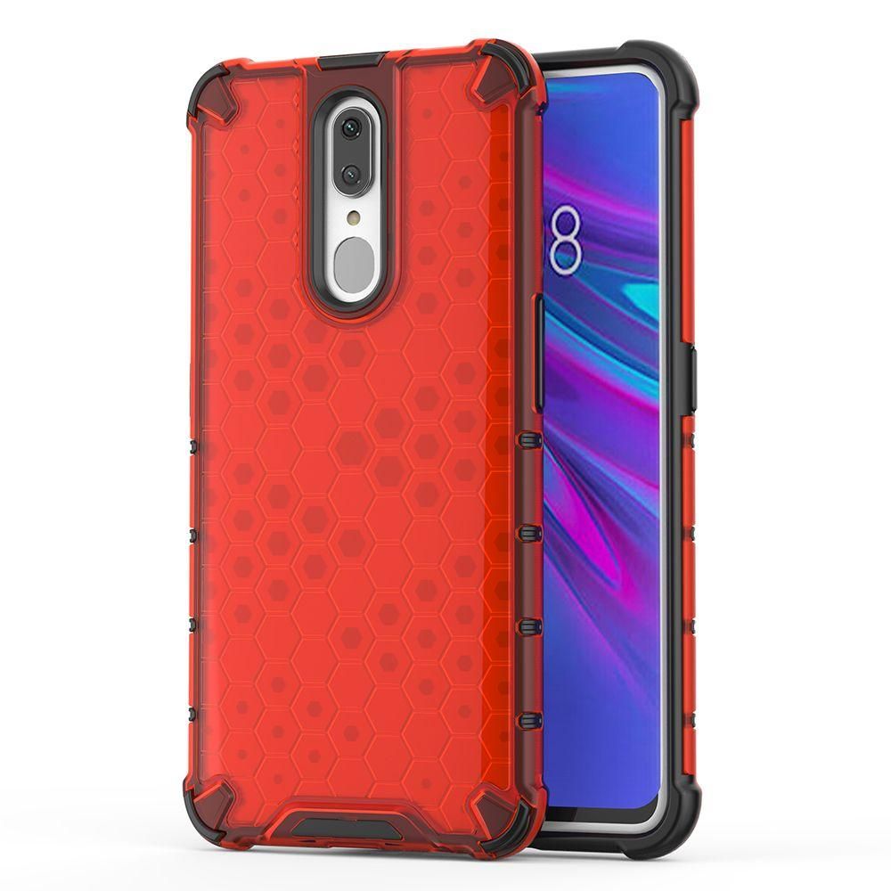 For OPPO F11 Honey Comb Series Hybrid Translucent PC Slip-Resistant Shockproof TPU Bumper Case Cover