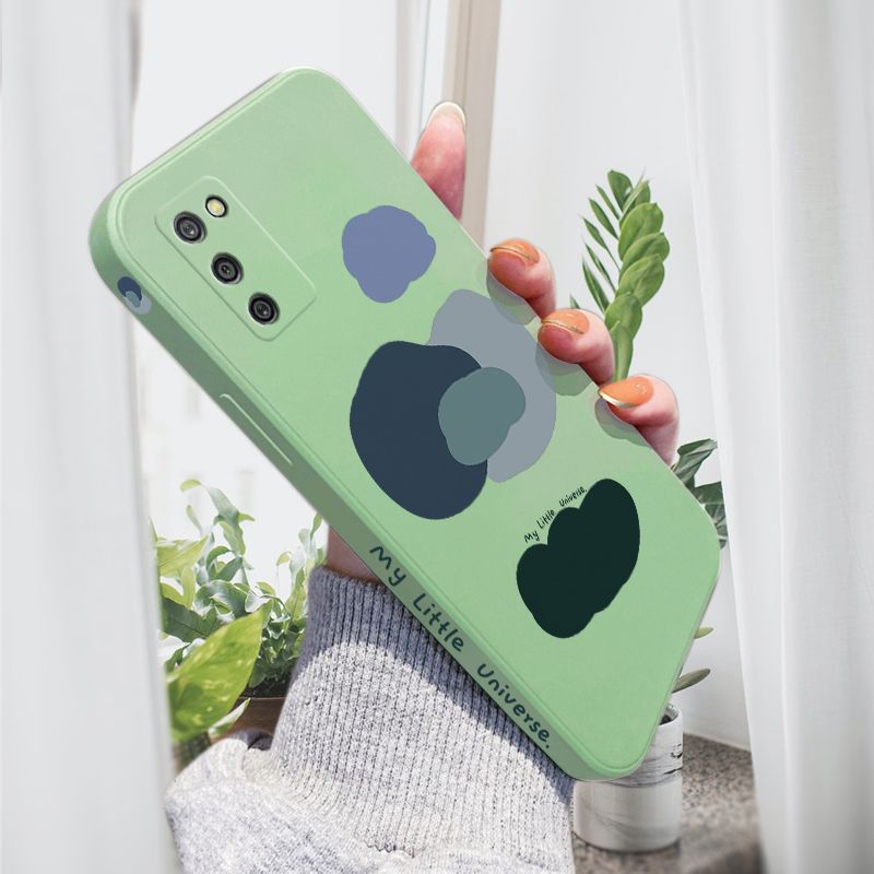 AMORVOR for Samsung Galaxy M02S A02S  Back Cover Color Mixture Clouds Side design Soft Case Liquid Silicone Phone Cases