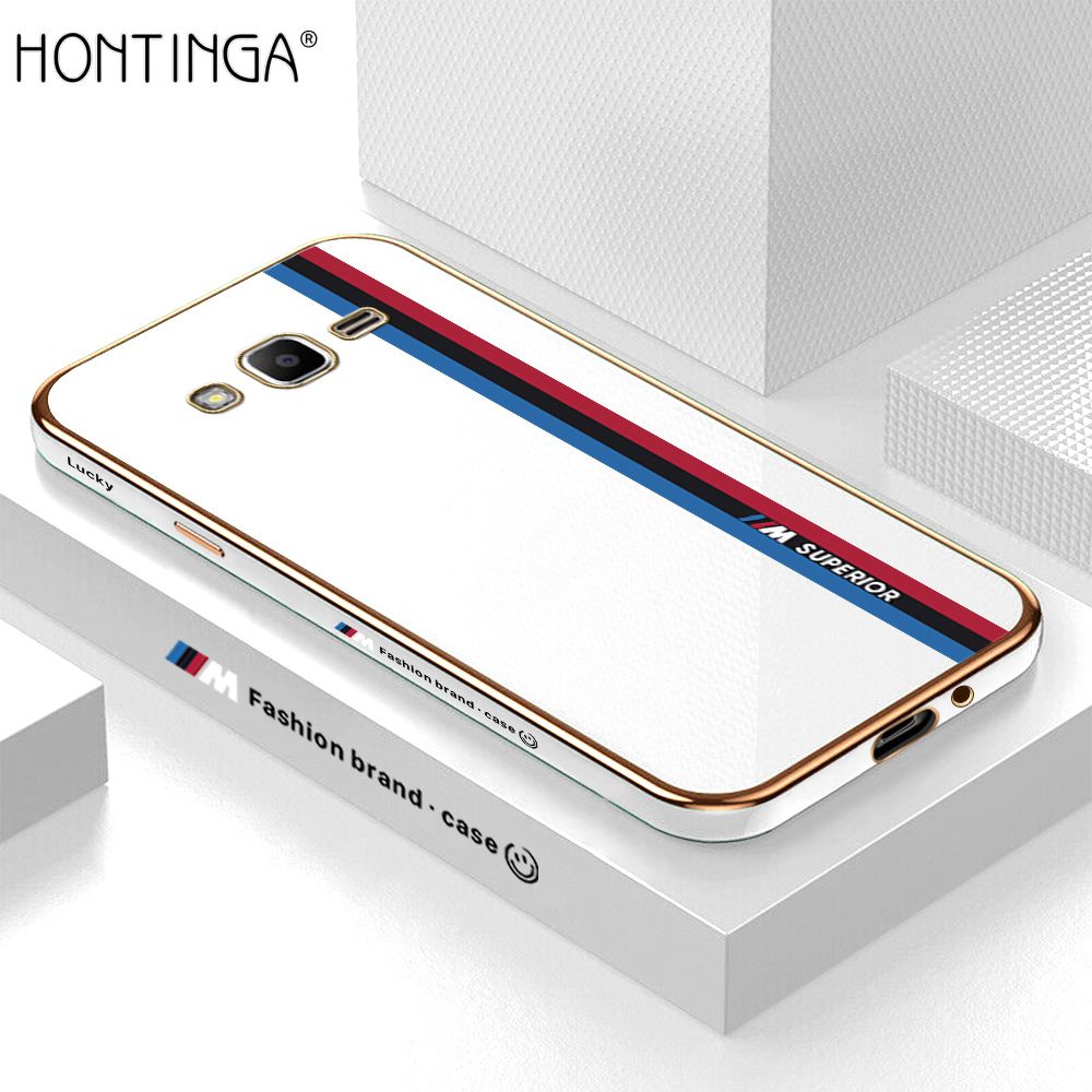 Hontinga for Samsung Galaxy J2 Prime Back Cover Luxury 6D Plating Fashion Racing Side Pattern Case Soft Silicone Square Phone Cases