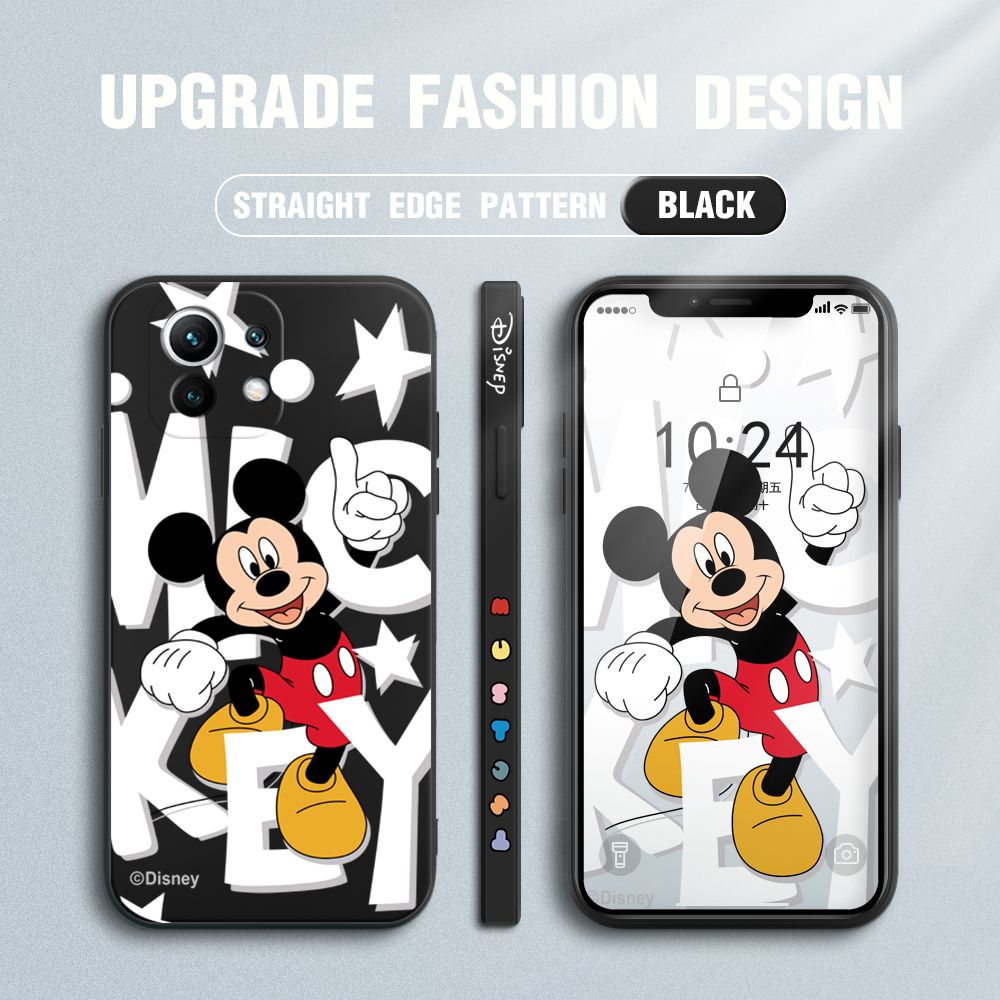 UCUC for Xiaomi 11 Back Cover Cute Cartoon Characters Ultra Thin Soft Luxury Square Multicolor Liquid Silicone Phone Case