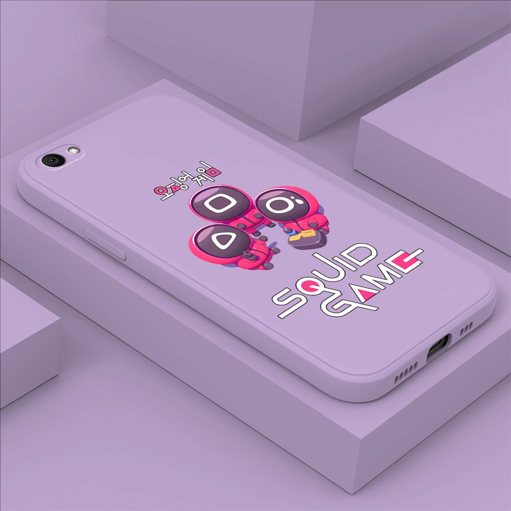 ZeroQiQi for Vivo V5s Case Cute Cartoon Cute Squid Character Phone Cover Square Liquid Silicone Shockproof Phone Protective Case