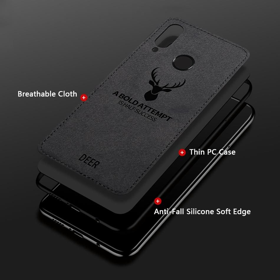Xiaomi Redmi Note 7 Pro Phone Cover Shockproof Deer Cloth - Black