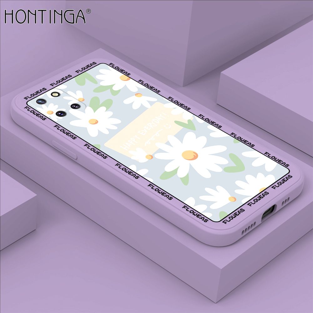 Hontinga for Samsung Note10 Lite Case Beautiful Daisy Flower Phone Case Phone Case Soft Square Edge Silicone Cases Full Lens Cover Shockproof Protection Cover