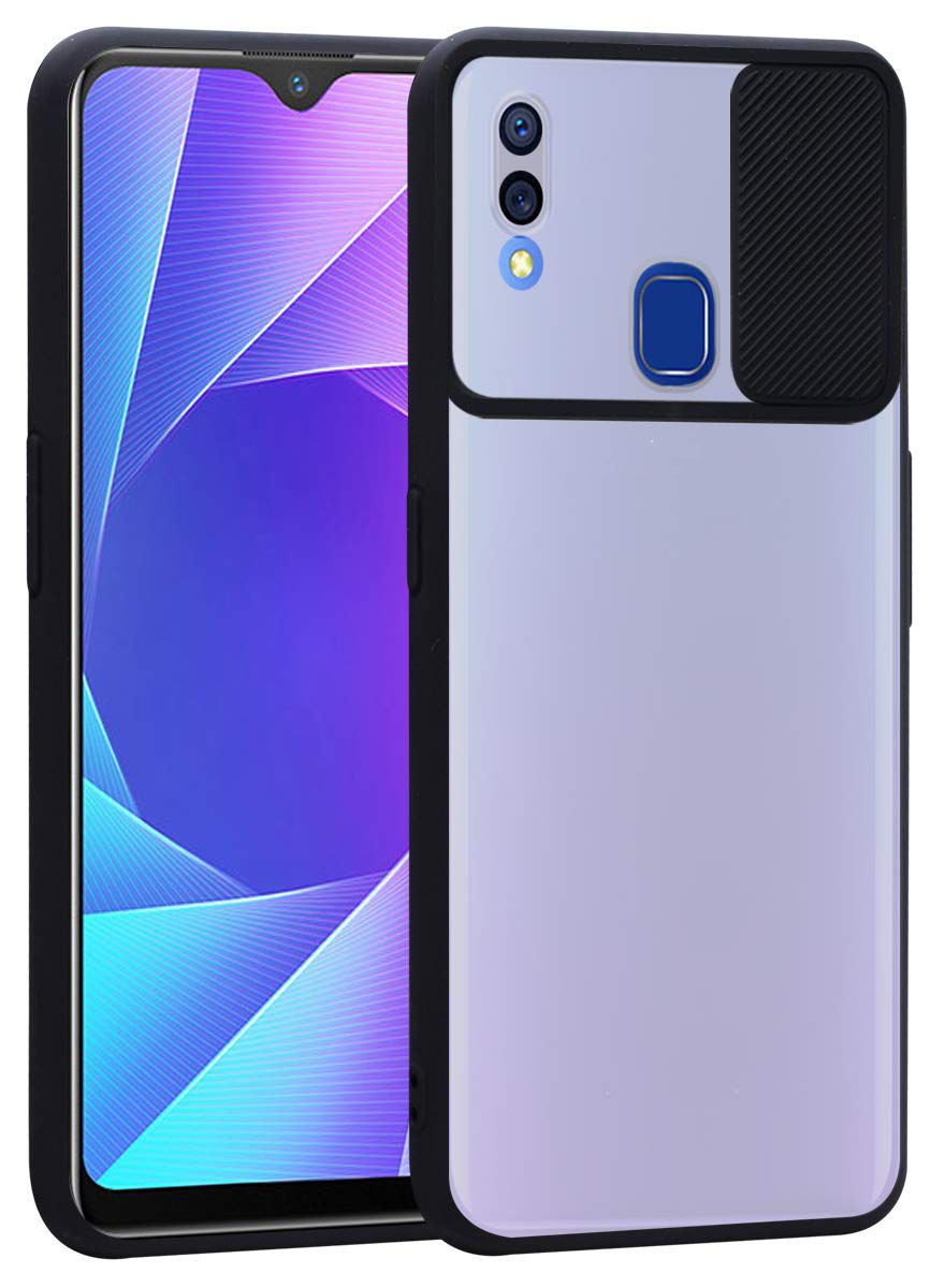 For Huawei Y7 2019 Jkobi Hard PC Camera Protection Shutter Translucent Back Cover Case for Huawei Y7 (2019) Back Cover
