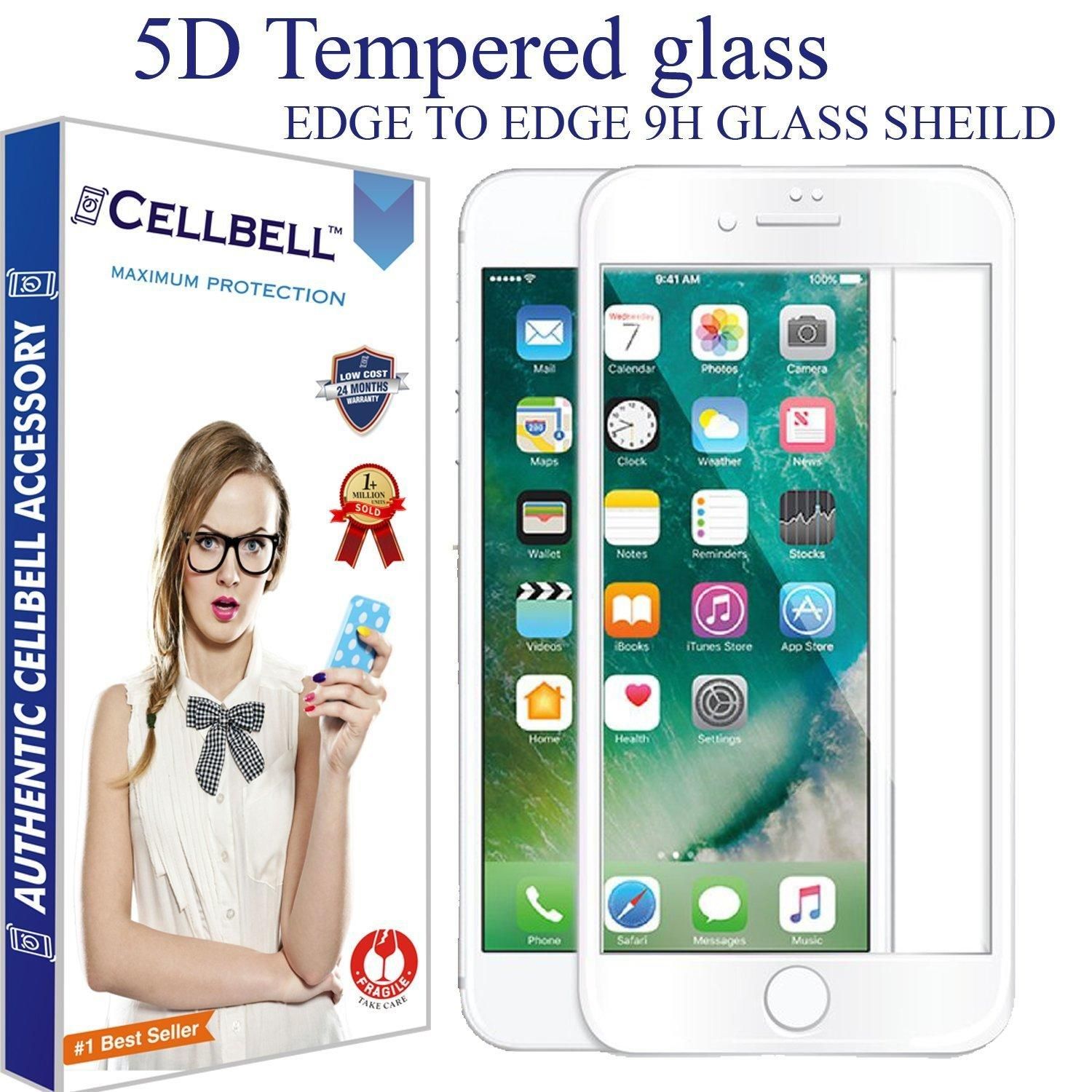 iPhone 6s White - 5D Tempered Glass Screen Protector - Transparent