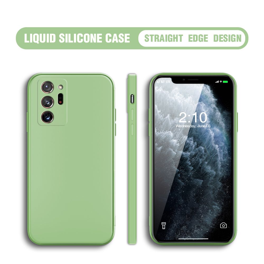 Jizetin for Samsung Note 20 Ultra Case Thin Soft Luxury Square Liquid Silicone Phone Case Candy Cover