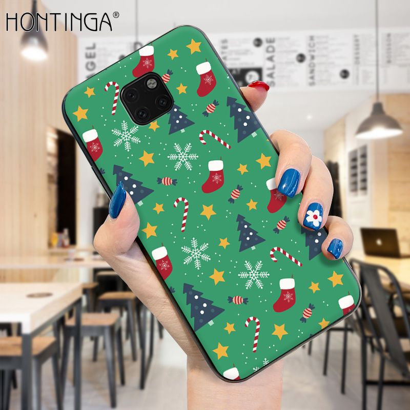 Hontinga for Huawei Mate20 Pro Case Merry Christmas Gifts for Girls Boys Phone Cover Shockproof Soft Silicone TPU Cases