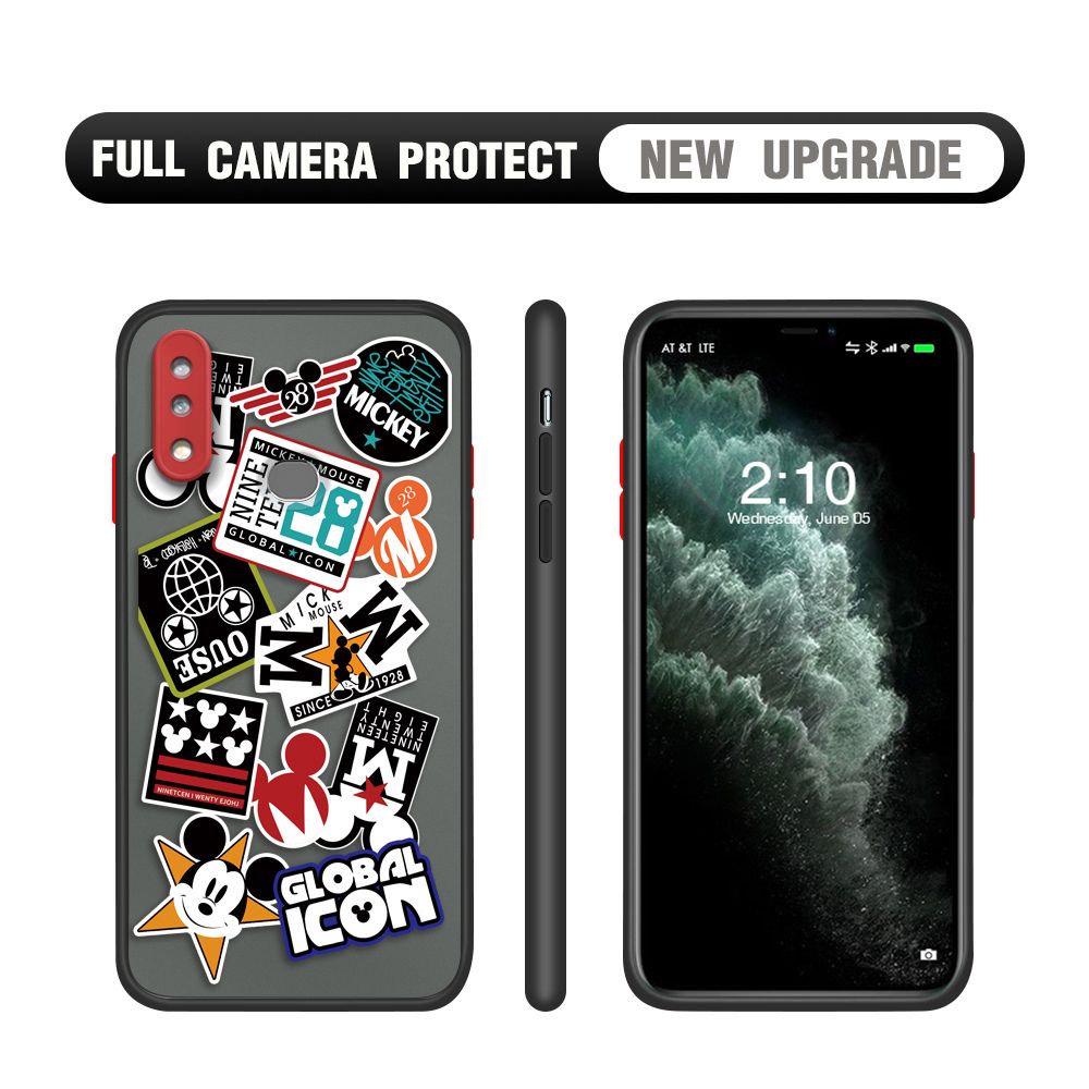Hontinga for Samsung A10S Case Travel Poster Camera Shockproof Protection Cases Edge Frosted Transparent Phone Cover
