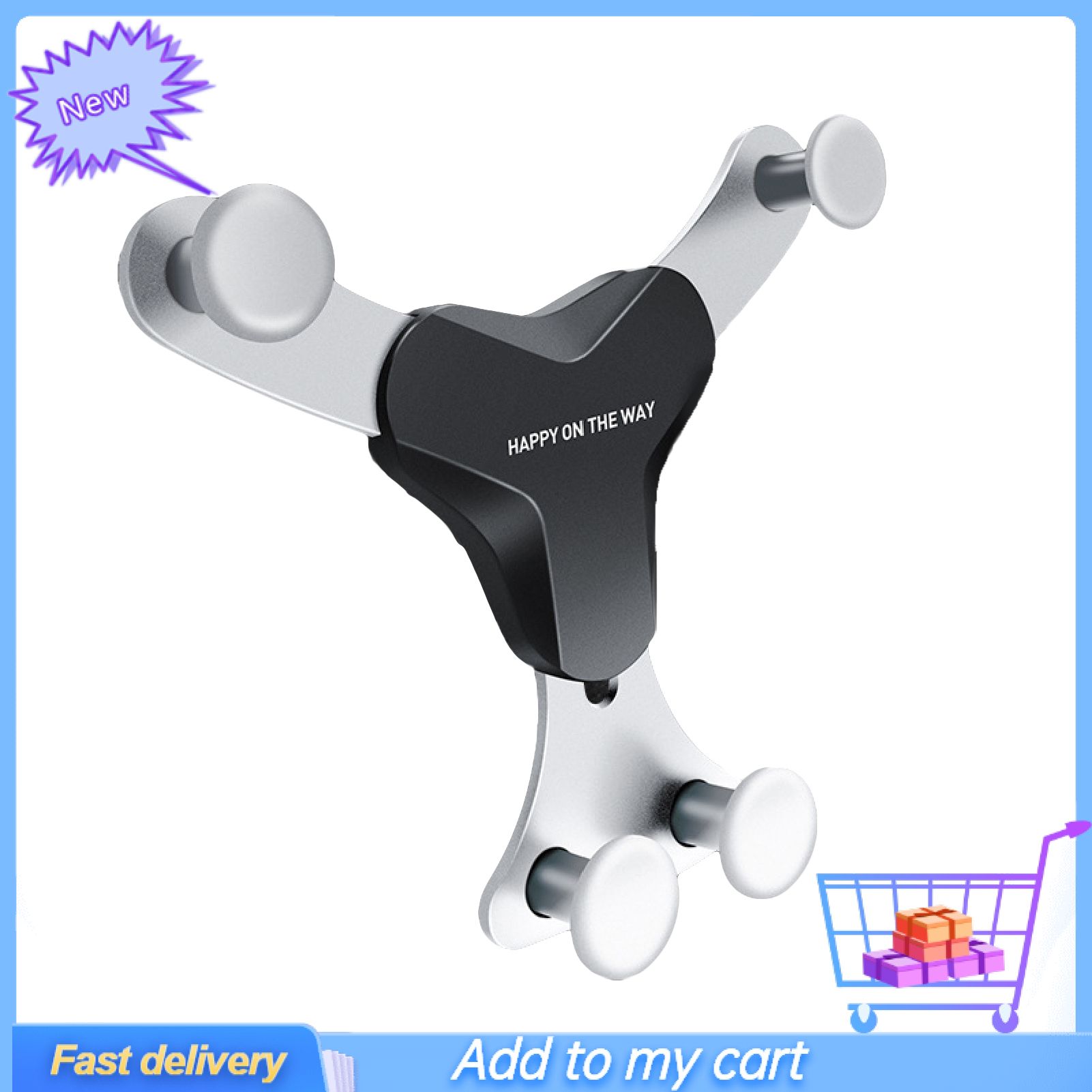 Cellphone Bracket Double Triangle Fixation Multifunctional Gravity Car Air Vent Phone Stand for Auto