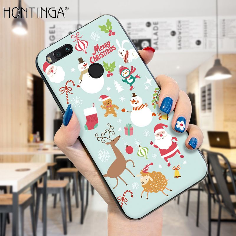 Hontinga for Xiaomi A1 Case Merry Christmas Gifts for Girls Boys Phone Cover Shockproof Soft Silicone TPU Cases