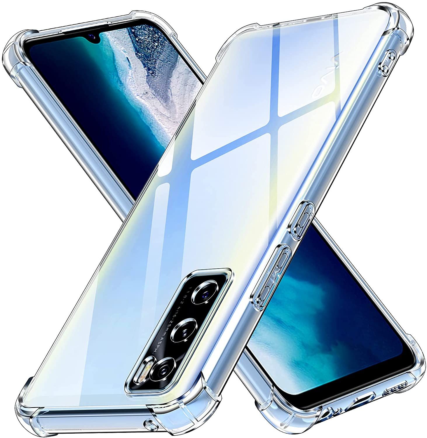 For Vivo V20 SE Back Cover Shockproof Transparent Soft TPU Silicone Protector Phone Case with Shock Absorption Bumper Corners