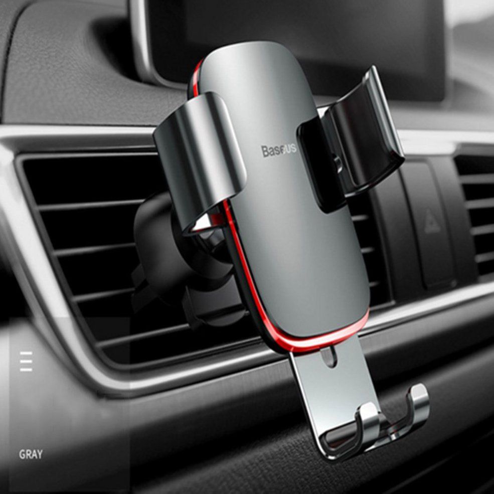 Universal Car Air Vent Mount Holder Metal Gravity Phone Holder Car Bracket - Gray
