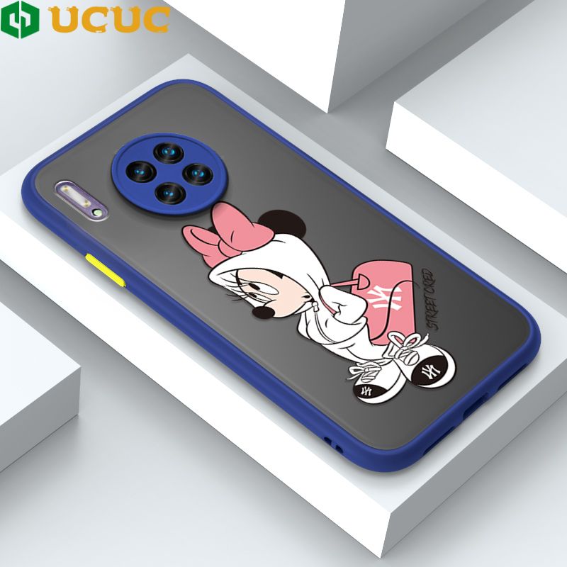 UCUC for Huawei Mate 30 Pro Back Cover Satchel Minnie Frosted Transparent Hard Phone Case Thin Shockproof Full Cover Camera Protect Case