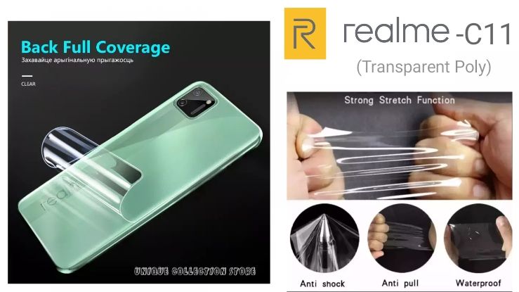 Realme y90 _ Hydrogel Soft Clear Back Protector Poly (Not Glass)