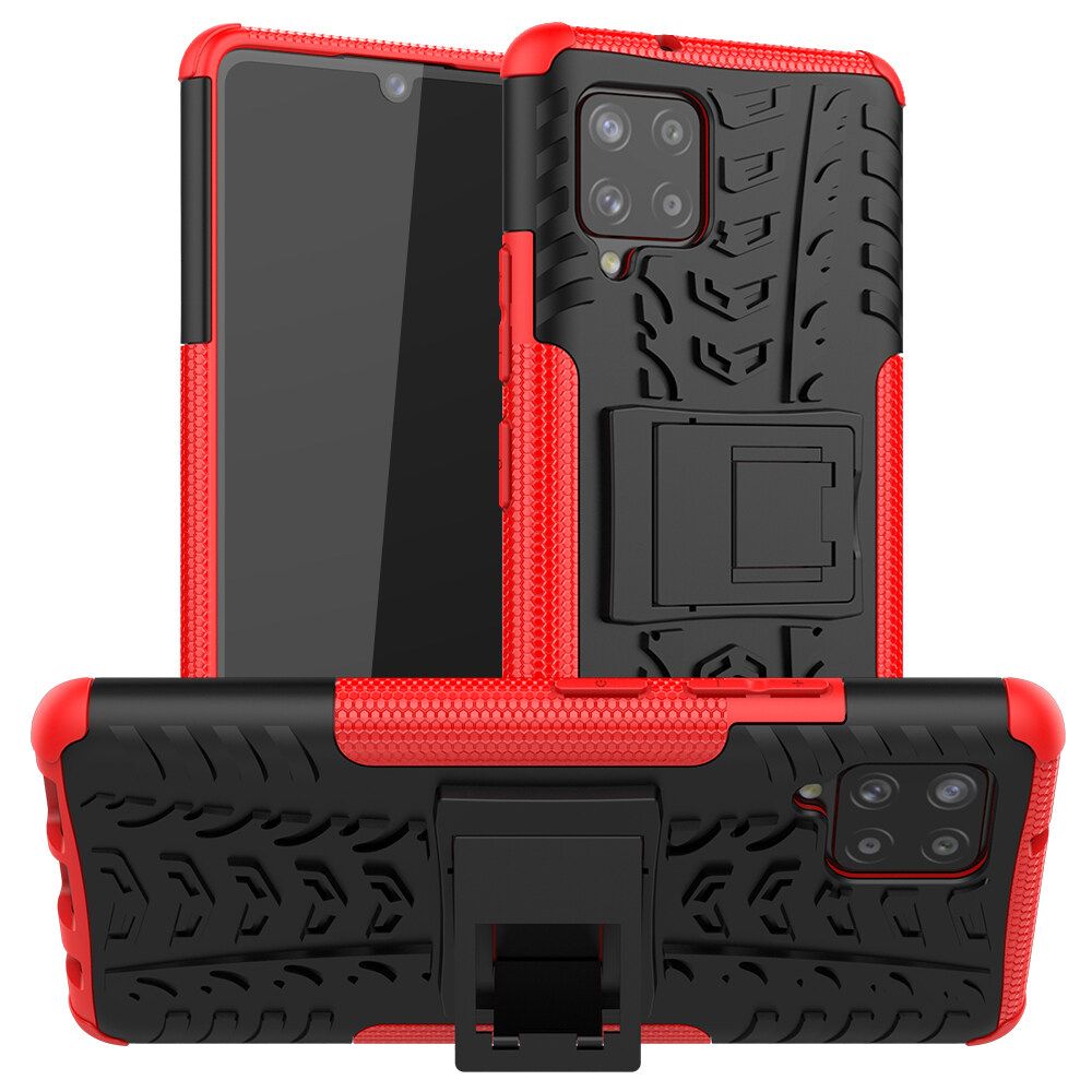 For Samsung Galaxy A42 5G Dual Layer Heavy Duty Armor Tough Hybrid Shockproof Stand Protective Case Cover