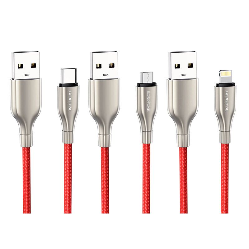 BOROFONE BX45 Charging Cable Micro USB Interface Type-C Interface Lightning Interface Nylon Braid