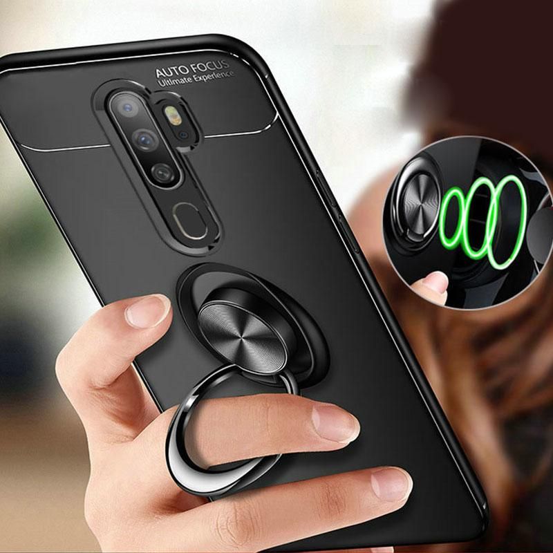 For OPPO A5 2020 / A9 2020 Car Holder Magnetic Stand  Bracket Finger Ring TPU Phone Case