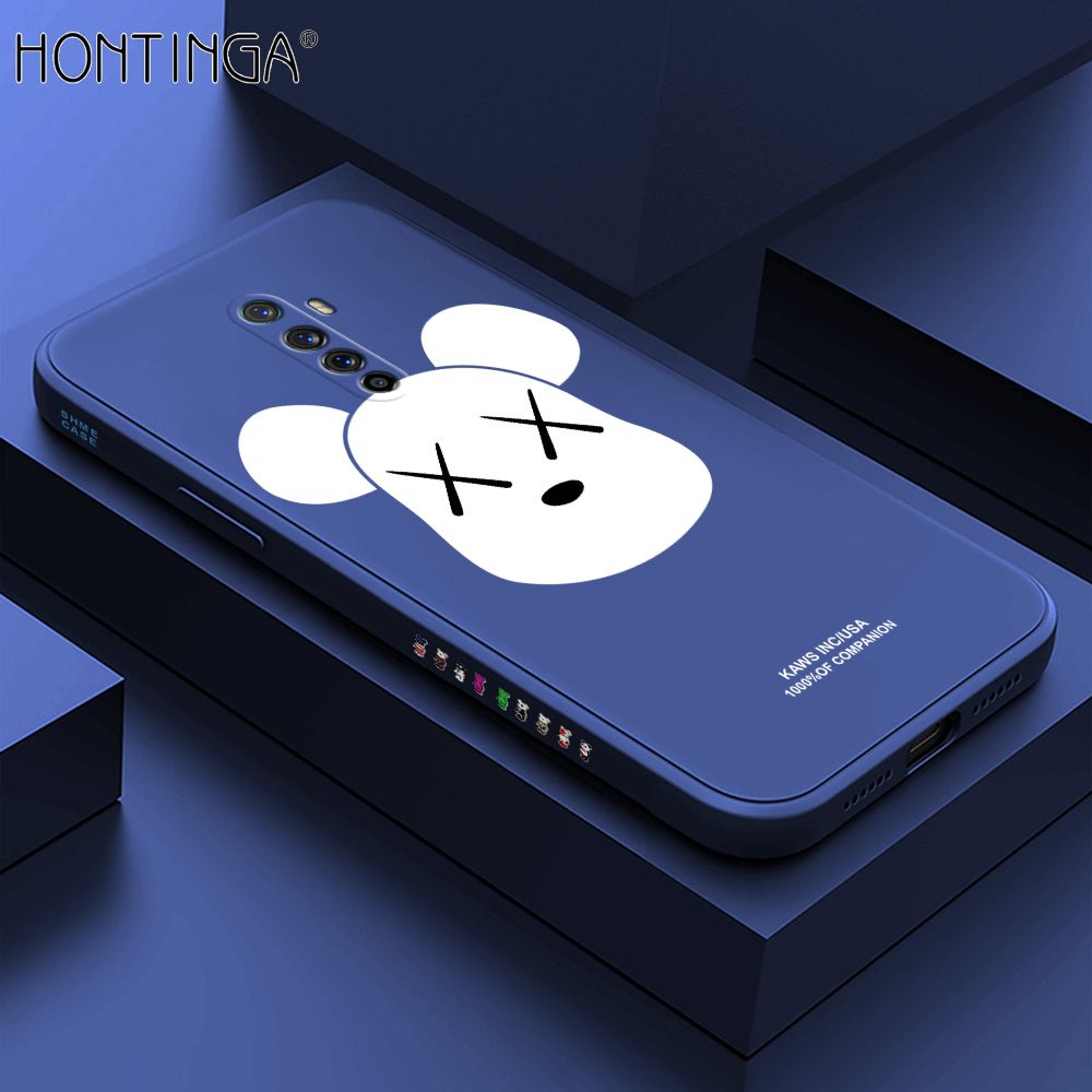 Hontinga for OPPO Reno Ace Case Side Design Violent Bear Head Back Cover Soft Square Edge Pattern Liquid Silicone Trend Phone Cases