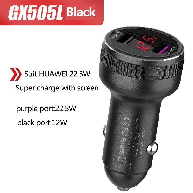66W Super Flash Charging Car Charger For HUAWEI MATE40/PRO/PRO+ NOVA8 PRO/SE honor V40 OPPO vivo Realme FCP SCP SUPERVOOC2.0