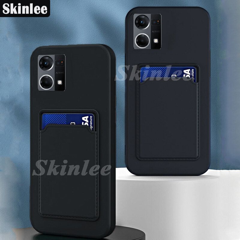 For OPPO F21 Pro 4G Wallet Phone Csae Liquid Silicone Protection Soft Shell Silicone OPPO F21 Pro 4G Back Card Case Convenient