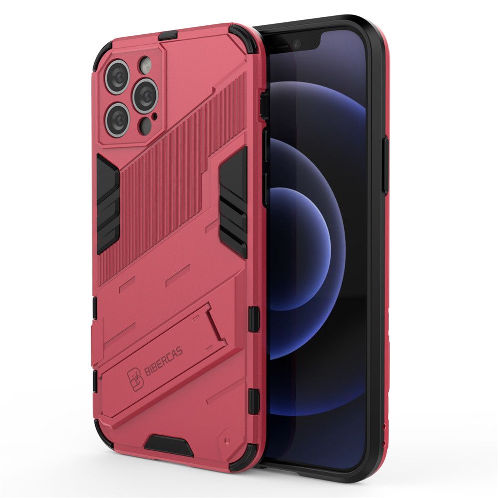 For Apple iPhone 12/12 Pro Case Camera Protection Back Cover Bumper with Kickstand Phone Stand Hardcase