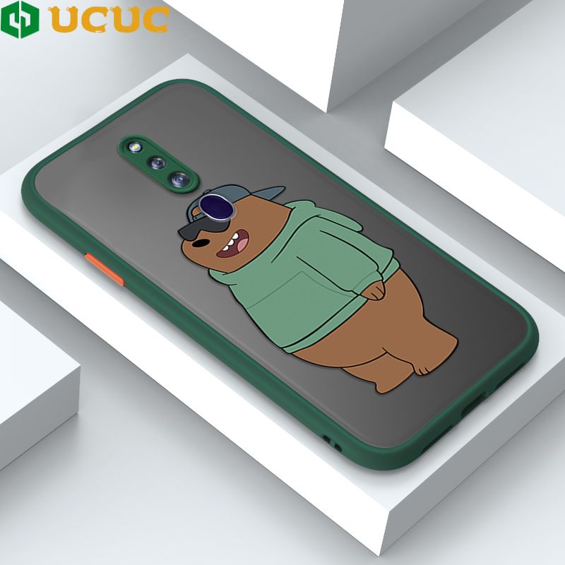 UCUC for OPPO F11 Pro Back Cover Sunglasses Bear Frosted Transparent Hard Phone Case Thin Shockproof Full Cover Camera Protect Case