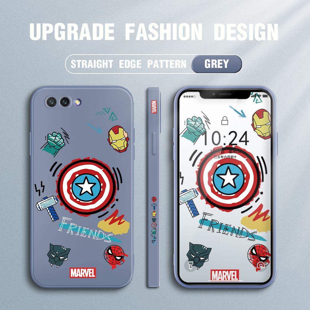 UCUC for Honor 10 Back Cover Creative Shield Ultra Thin Soft Luxury Square Multicolor Liquid Silicone Phone Case
