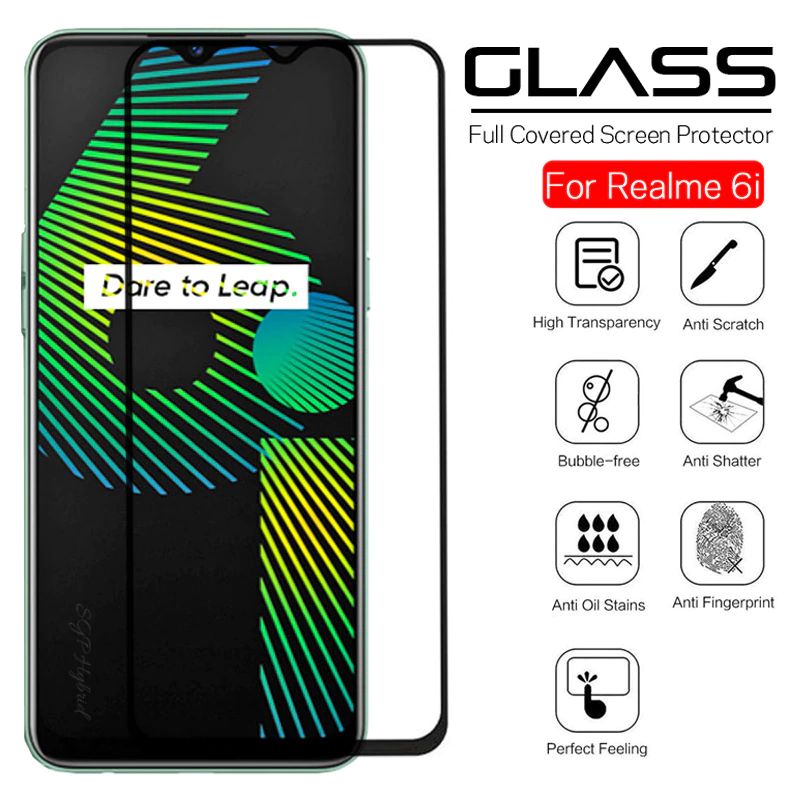 Tempered Glass for  for Realme 6i/ Screen Protector for Realme 6i / Realme 6i Tempared Glass -Black