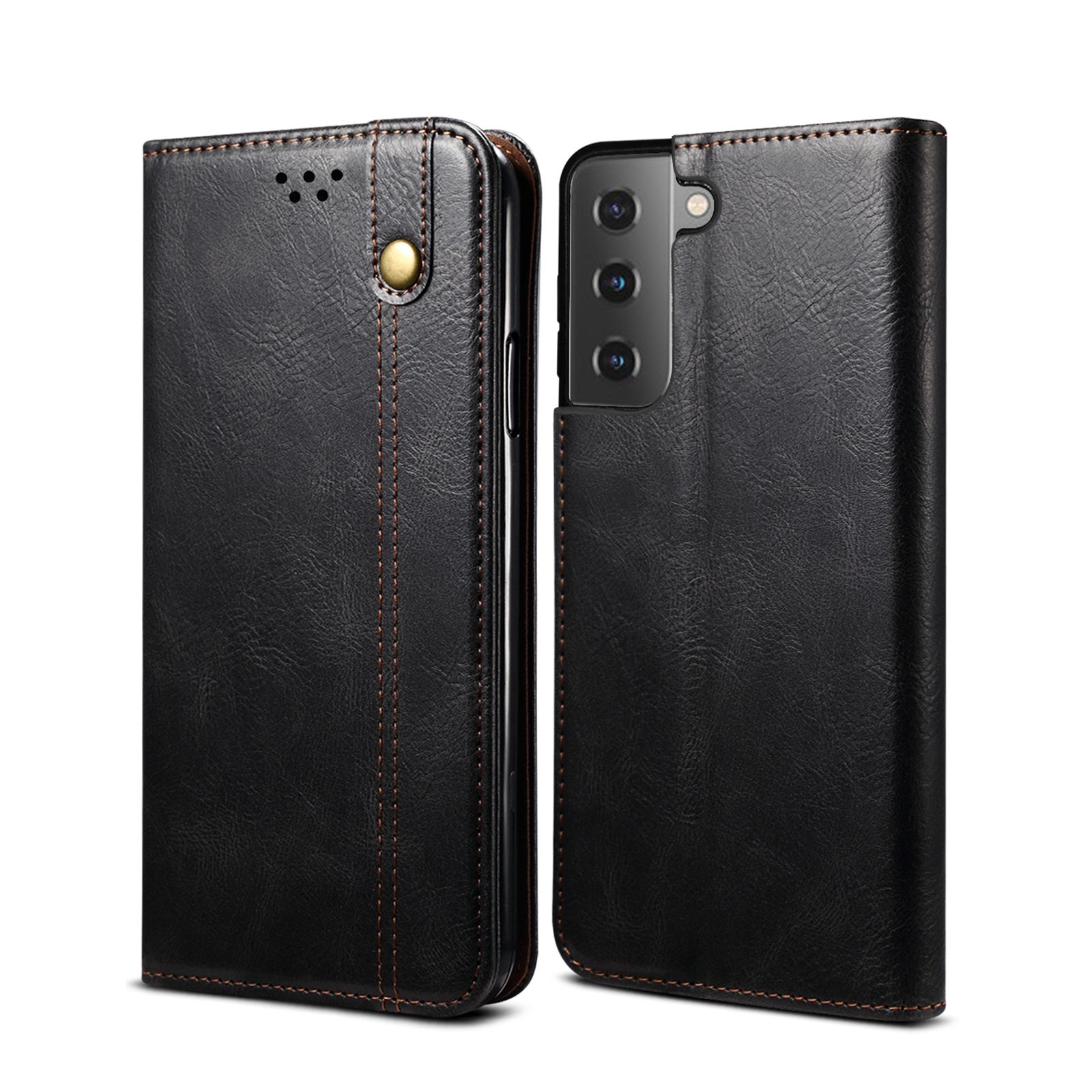 For Samsung Galaxy S21 Plus 5G Premium PU Leather with Card Slots and Magnetic Closure Flip Wallet Stand Cover