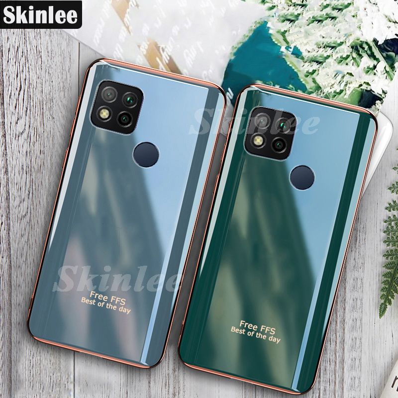 Phone Back Cover For Xiaomi Redmi 9C Silicone Soft Case Electroplated Avocado Green Glitter Full Protector Phone Cases Redmi 9C Case