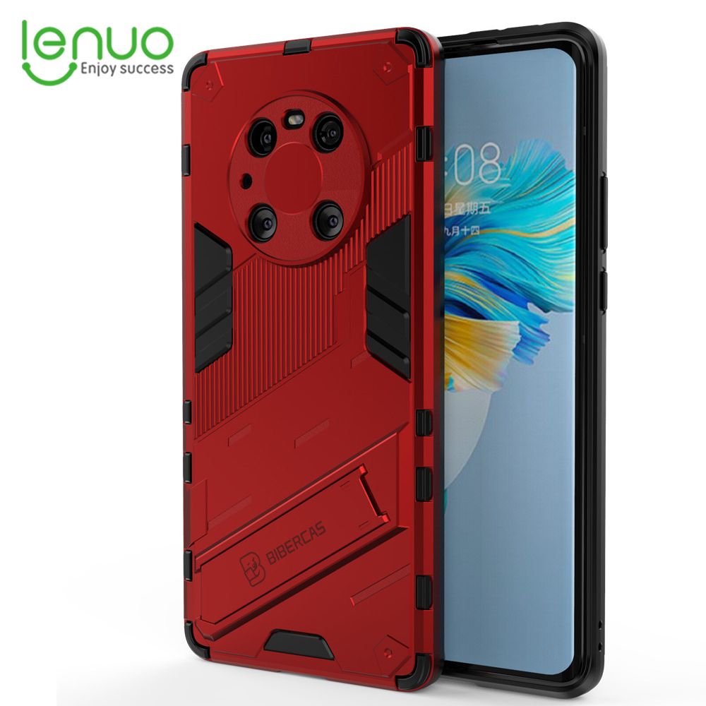 Lenuo Punk-Casing For Huawei Mate 40 Pro Back Cover Eight-Color Anti-Fall And Anti-Slip Phone Bracket Lens Protection Cover Lovers Case
