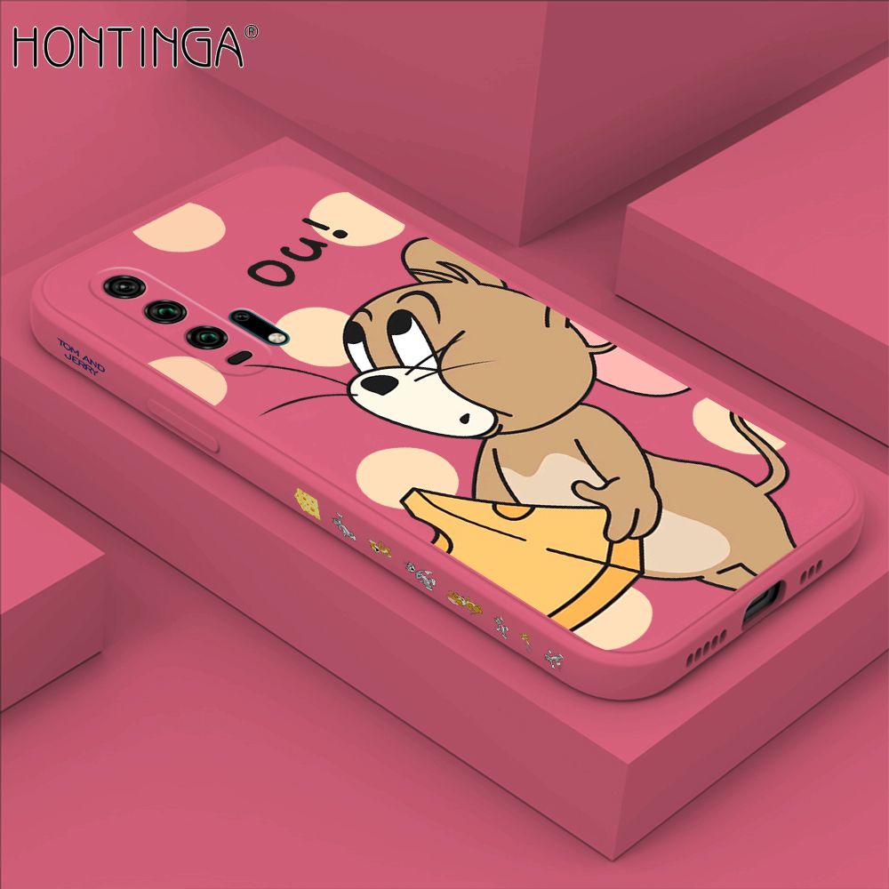Hontinga for Honor 20 Pro Case Side Design Cute Cartoon Mouse Back Cover Soft Square Edge Pattern Liquid Silicone Trend Phone Cases