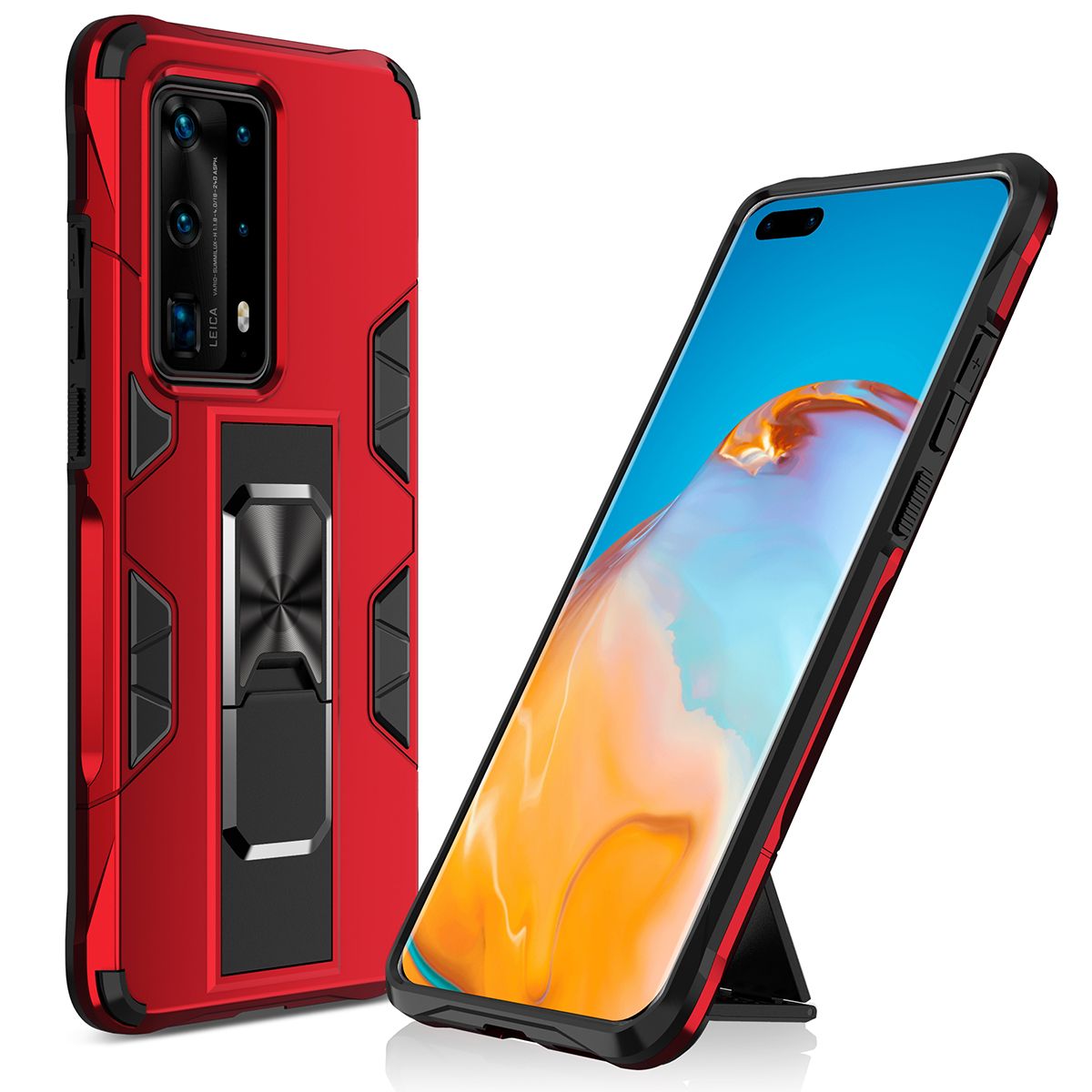For Huawei P Smart 2019 Phone Case Armor Magentic Ring Car Holder Cover