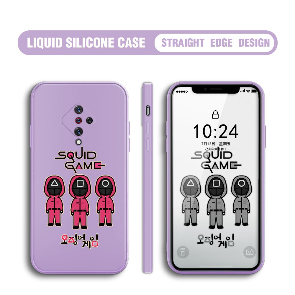 Jizetin for Vivo S1 Pro Case Trend Cartoon Korean Squid Phone Cover Liquid Silicone Case Phone Protective Case