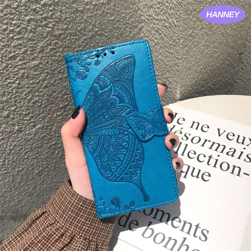For OPPO A53 A92 A15 A15S A93 A73  Phone Case Flip Leather Casing Butterfly Flower Wallet Full Cover HZD-01