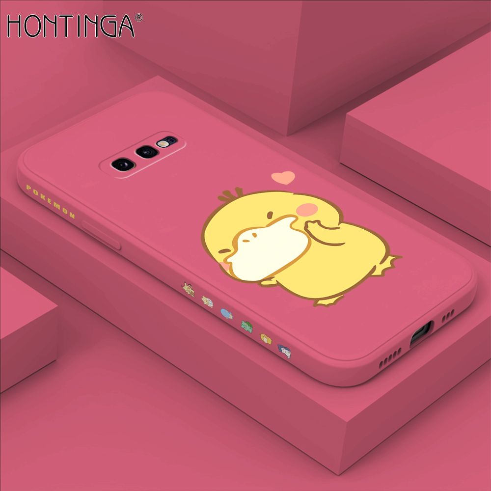 Hontinga for Samsung S10E Case Side Design Trendy Cartoon Sign Back Cover Soft Square Edge Pattern Liquid Silicone Phone Cases