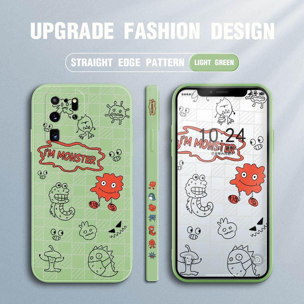 Jizetin for Samsung Galaxy S20 Ultra Case Side Design Phone Cover Printed Text “I Am Monster ” Cover Square Edge Pattern Liquid Silicone Trend Case