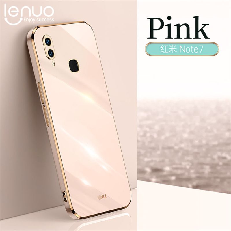 Luxury 6D Plating Soft Casing Silicone Square Frame Phone Case For Xiaomi Redmi Note 8 Phone Case Shiny Bling Back Cover Coque